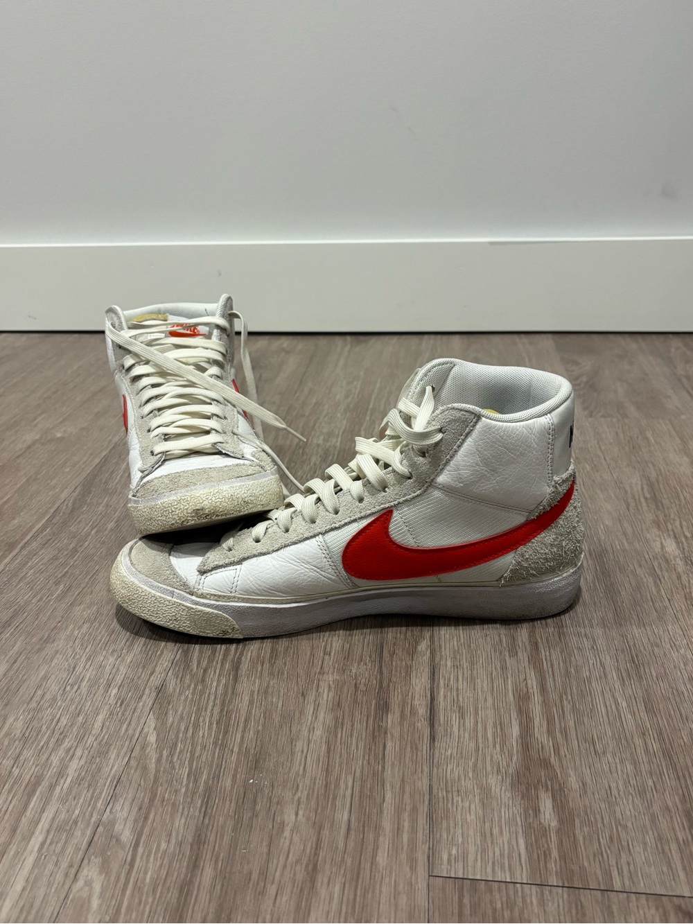 Nike White & Dark Orange Blazers